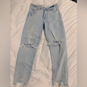 Risen ankle straight jeans